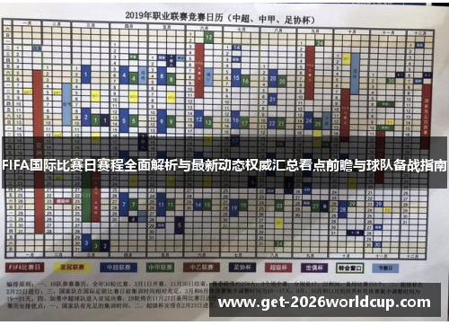 FIFA国际比赛日赛程全面解析与最新动态权威汇总看点前瞻与球队备战指南