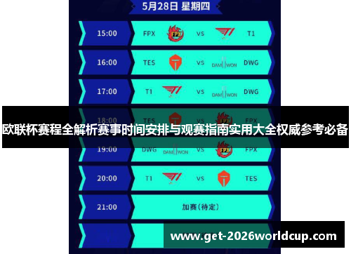 欧联杯赛程全解析赛事时间安排与观赛指南实用大全权威参考必备 欧联杯赛程全解析赛事时间安排与观赛指南实用大全权威参考必备